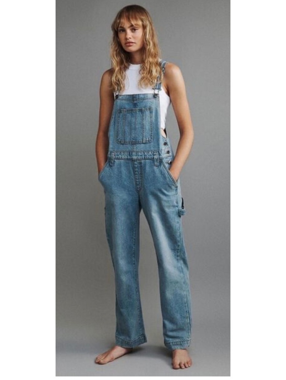 Cotton On Utility Denim Long Overalls Size 6